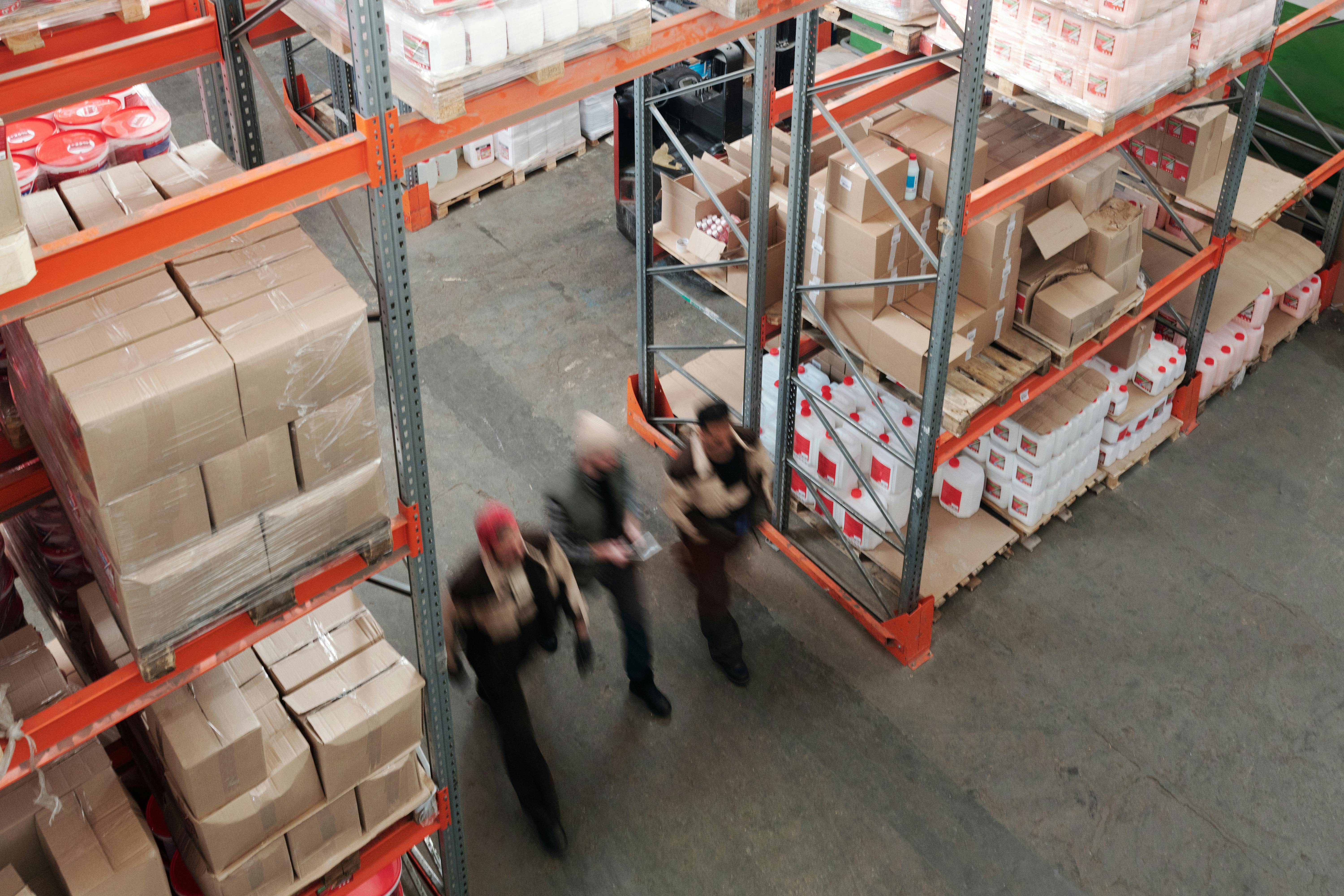 Webshop owner checking stock in the warehouse