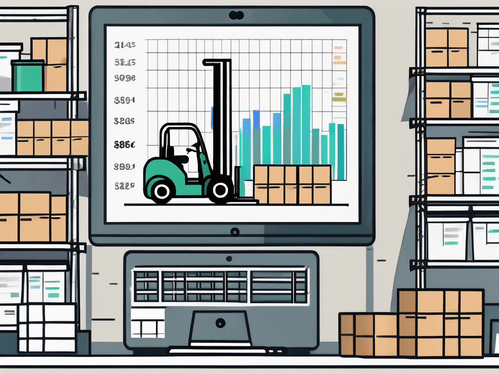 Inventory list in an Excel spreadsheet on a laptop